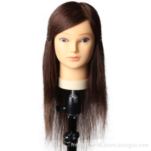 Salon Real Human Hair Mannequin Training Head Natural Color Hairdressing Training Doll For Practice